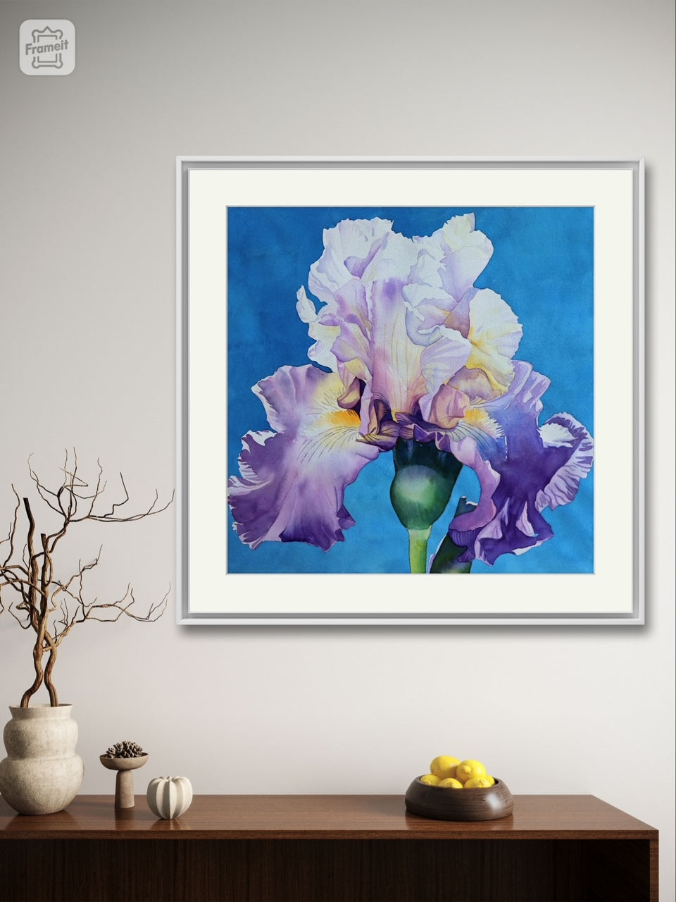Purple Iris, Watercolor Painting