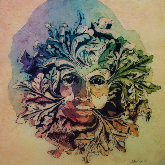Leaf Goddess Watercolor Batik Painting