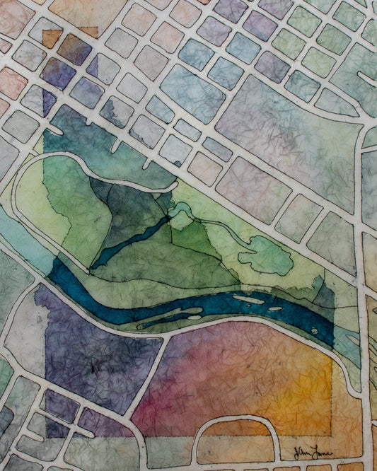 Idaho Map Boise Watercolor Batik