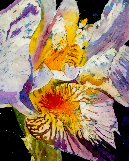 Iris Watercolor Batik Painting